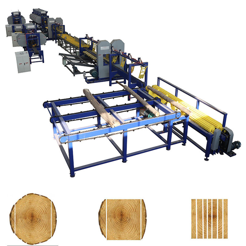 Wood Pallet Production Line Twin Vertical Band Cutting Wood Machine