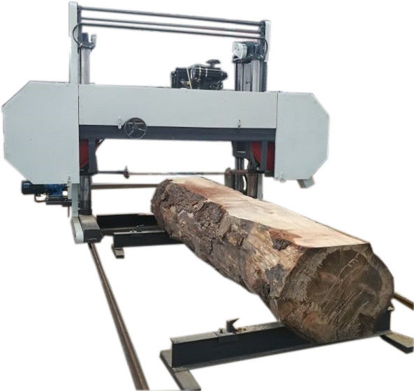 Big horizontal diesel wood saw mill / Heavy duty horizontal cutting large bandsaw mills