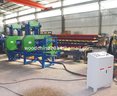 Center Wheel Design Wood Saw Machines Twin Vertical Bandsaw Sawmill Production Line