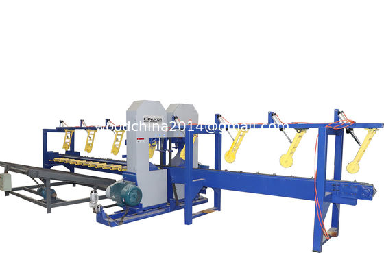 Industrial Timber Sawing Sawmill Machine Twin Blade Double Heads Automatic Sawmill Line