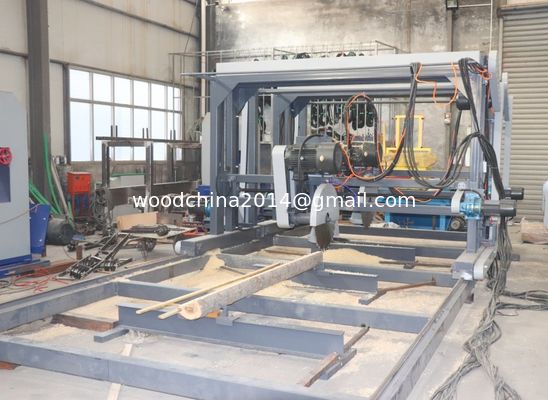 목재 작업에 대한 완전 자동 CNC 제어 장치와 함께 쌍둥이 원형 블레이드 sawmill