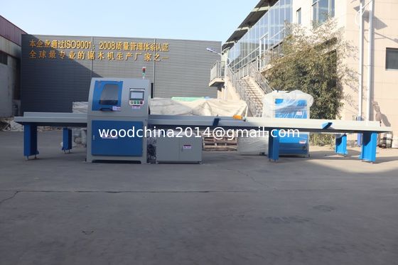 목재 팔레트 기계 CNC 자동 목재 절단 톱 기계 판매, 450mm 톱 블레이드, 2-6m 먹이 테이블