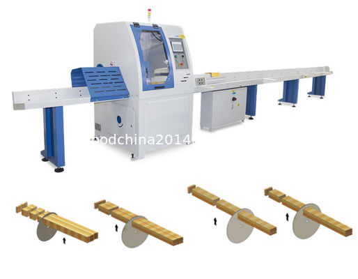 목재 팔레트 기계 CNC 자동 목재 절단 톱 기계 판매, 450mm 톱 블레이드, 2-6m 먹이 테이블